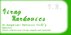 virag markovics business card